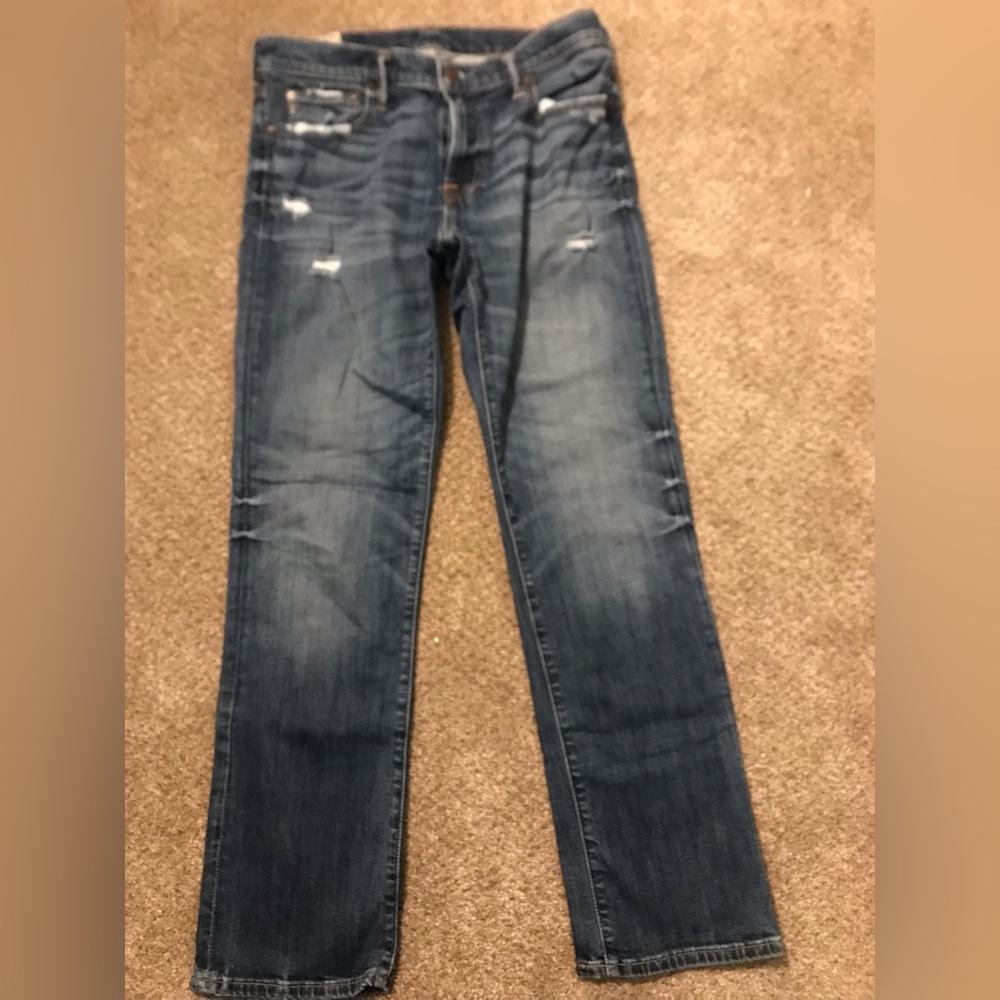 Abercrombie and finch slim fit straight leg bluejeans new 32 x 30